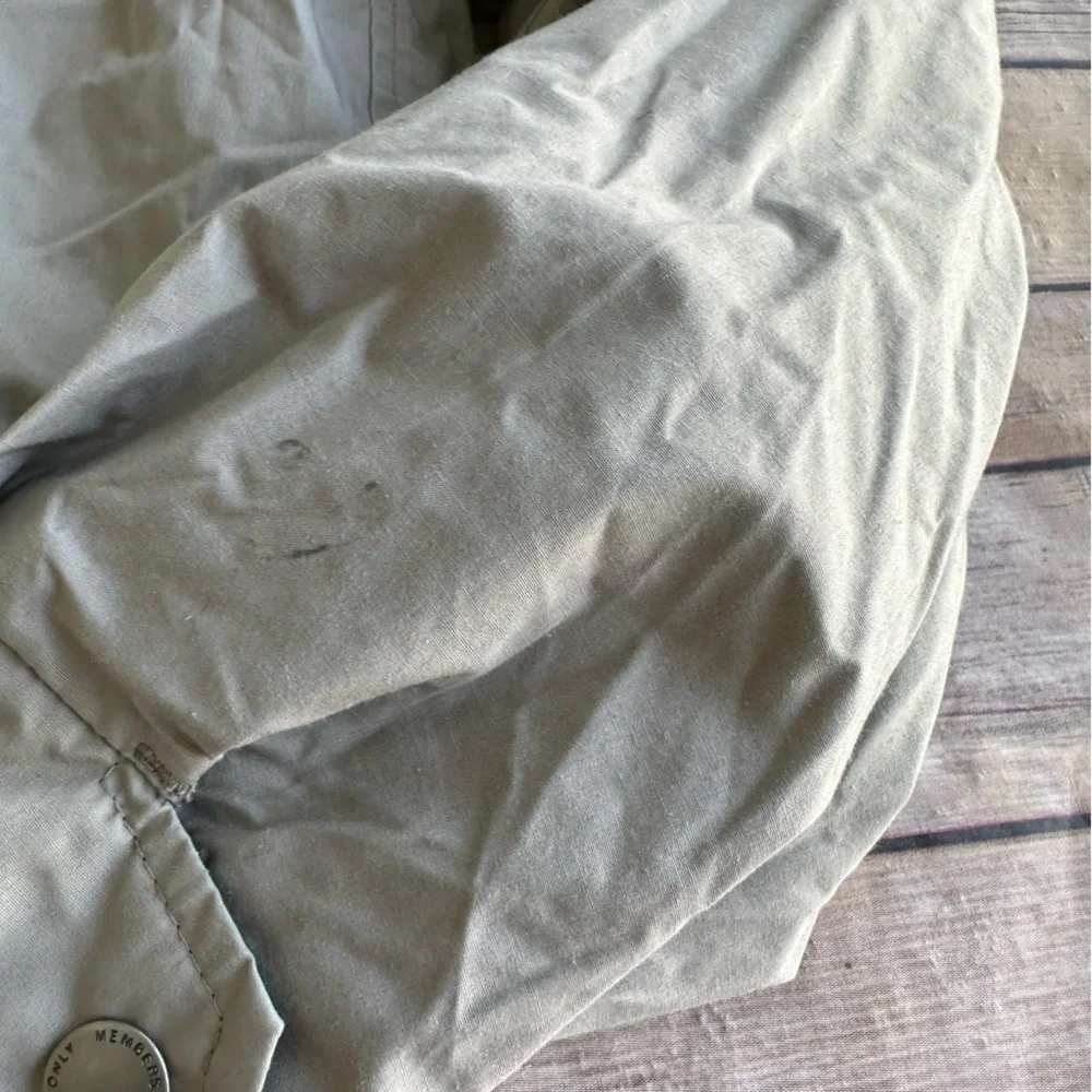 Members Only Men's Vintage Jacket XL Beige Windbreaker Tan with Green Trim Zip - Picture 15 of 15